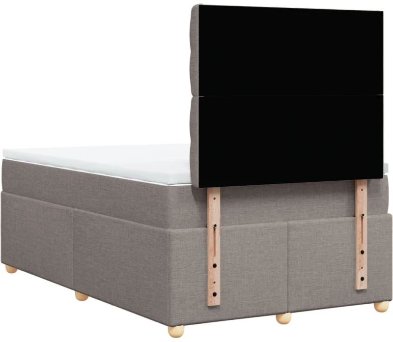 vidaXL Κρεβάτι Boxspring με Στρώμα Taupe 120x200 εκ. Υφασμάτινο