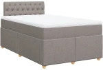 vidaXL Κρεβάτι Boxspring με Στρώμα Taupe 120x200 εκ. Υφασμάτινο