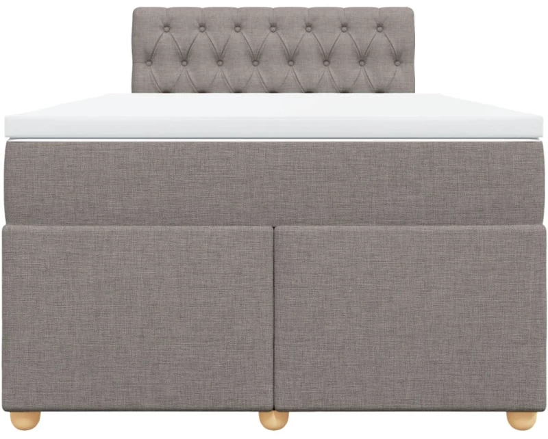 vidaXL Κρεβάτι Boxspring με Στρώμα Taupe 120x200 εκ. Υφασμάτινο