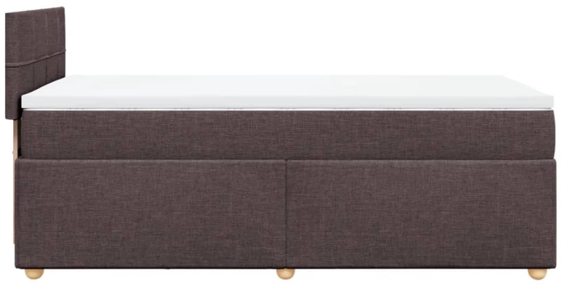 vidaXL Κρεβάτι Boxspring με Στρώμα Σκούρο Καφέ 100x200 εκ. Υφασμάτινο