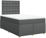 vidaXL Κρεβάτι Boxspring με Στρώμα Σκούρο Γκρι 120x190 εκ Υφασμάτινο