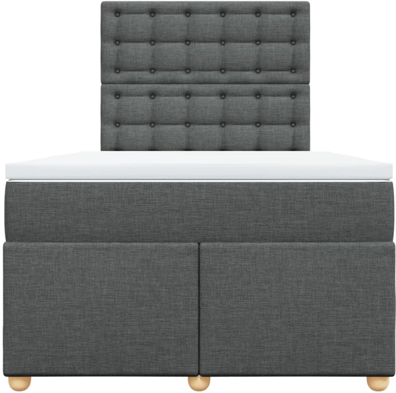 vidaXL Κρεβάτι Boxspring με Στρώμα Σκούρο Γκρι 120x190 εκ Υφασμάτινο