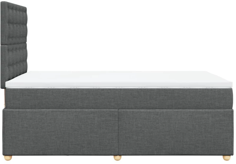vidaXL Κρεβάτι Boxspring με Στρώμα Σκούρο Γκρι 120x190 εκ Υφασμάτινο