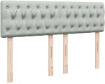 vidaXL Κρεβάτι Boxspring με Στρώμα Ανοιχτό Γκρι 140x200 εκ. Βελούδινο