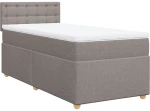 vidaXL Κρεβάτι Boxspring με Στρώμα Taupe 100 x 200 εκ. Υφασμάτινο