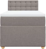vidaXL Κρεβάτι Boxspring με Στρώμα Taupe 100 x 200 εκ. Υφασμάτινο