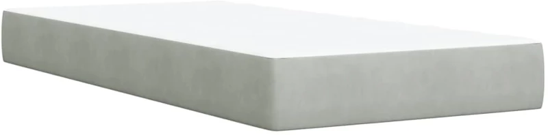 vidaXL Κρεβάτι Boxspring με Στρώμα Ανοιχτό Γκρι 90x200 εκ. Βελούδινο