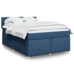 vidaXL Κρεβάτι Boxspring με Στρώμα Μπλε 160x200 εκ. Υφασμάτινο
