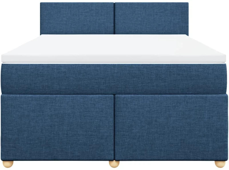 vidaXL Κρεβάτι Boxspring με Στρώμα Μπλε 160x200 εκ. Υφασμάτινο