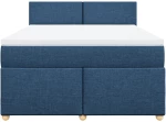 vidaXL Κρεβάτι Boxspring με Στρώμα Μπλε 160x200 εκ. Υφασμάτινο