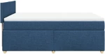 vidaXL Κρεβάτι Boxspring με Στρώμα Μπλε 160x200 εκ. Υφασμάτινο