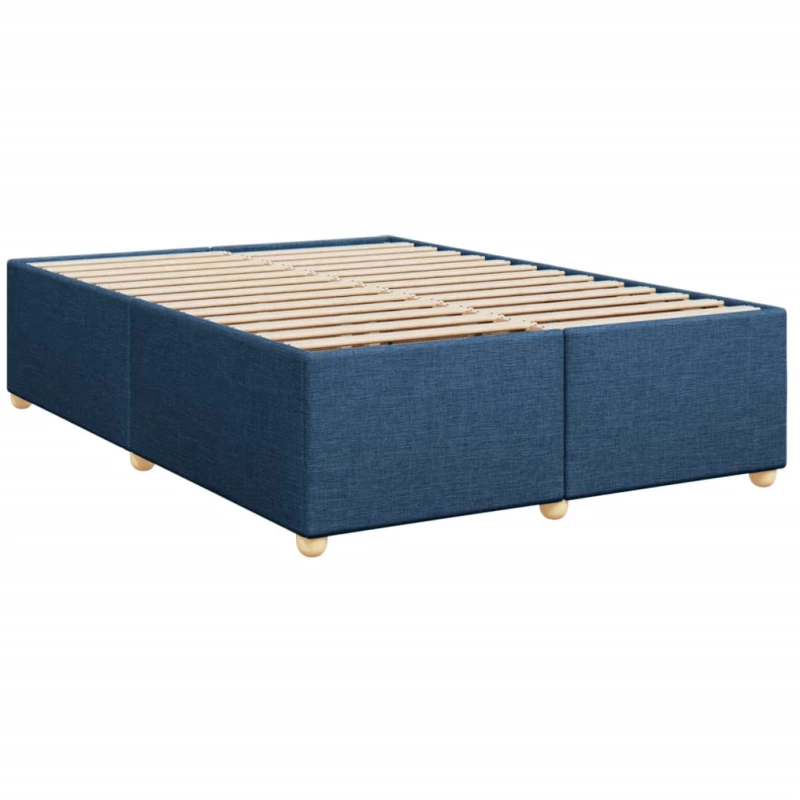vidaXL Κρεβάτι Boxspring με Στρώμα Μπλε 160x200 εκ. Υφασμάτινο
