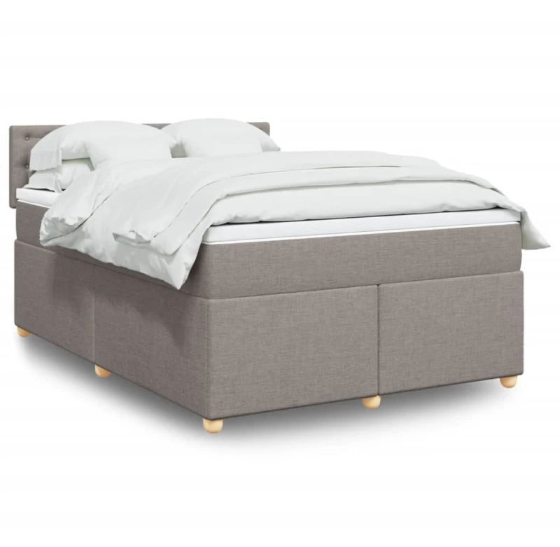 vidaXL Κρεβάτι Boxspring με Στρώμα Taupe 160x200 εκ. Υφασμάτινο