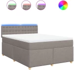 vidaXL Κρεβάτι Boxspring με Στρώμα Taupe 160x200 εκ. Υφασμάτινο
