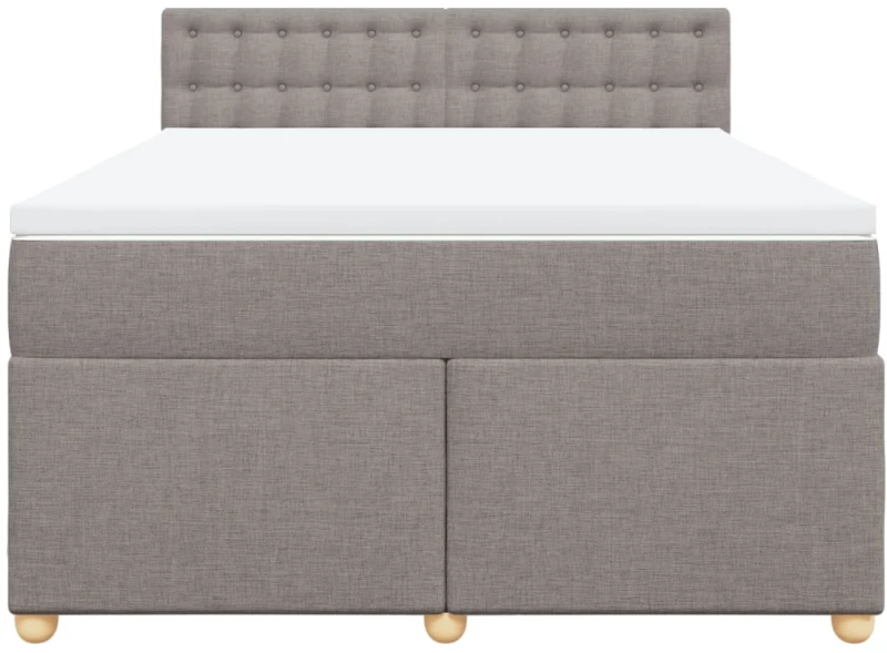 vidaXL Κρεβάτι Boxspring με Στρώμα Taupe 160x200 εκ. Υφασμάτινο