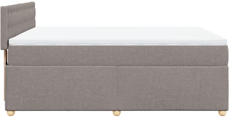 vidaXL Κρεβάτι Boxspring με Στρώμα Taupe 160x200 εκ. Υφασμάτινο