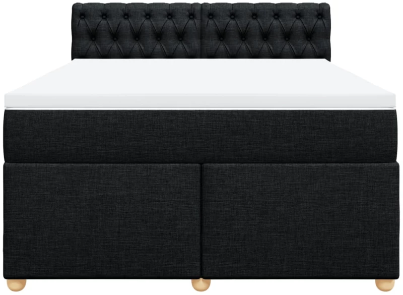 vidaXL Κρεβάτι Boxspring με Στρώμα Μαύρο 160x200 εκ. Υφασμάτινο