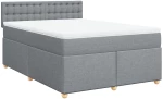vidaXL Κρεβάτι Boxspring με Στρώμα Αν. Πράσινο 160x200εκ Υφασμάτινο