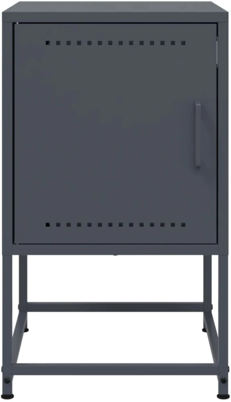 vidaXL Κομοδίνα 2 τεμ. Ανθρακί 36 x 39 x 60,5 εκ. Ατσάλινο