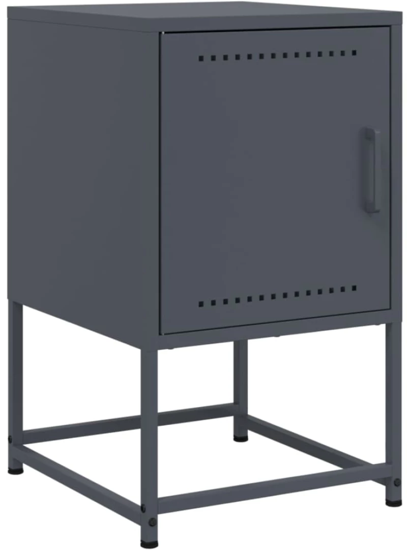 vidaXL Κομοδίνα 2 τεμ. Ανθρακί 36 x 39 x 60,5 εκ. Ατσάλινο