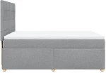 vidaXL Κρεβάτι Boxspring με Στρώμα Ανοιχτό Γκρι 140x200 εκ. Υφασμάτινο