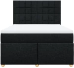 vidaXL Κρεβάτι Boxspring με Στρώμα Μαύρο 160x200 εκ. Υφασμάτινο