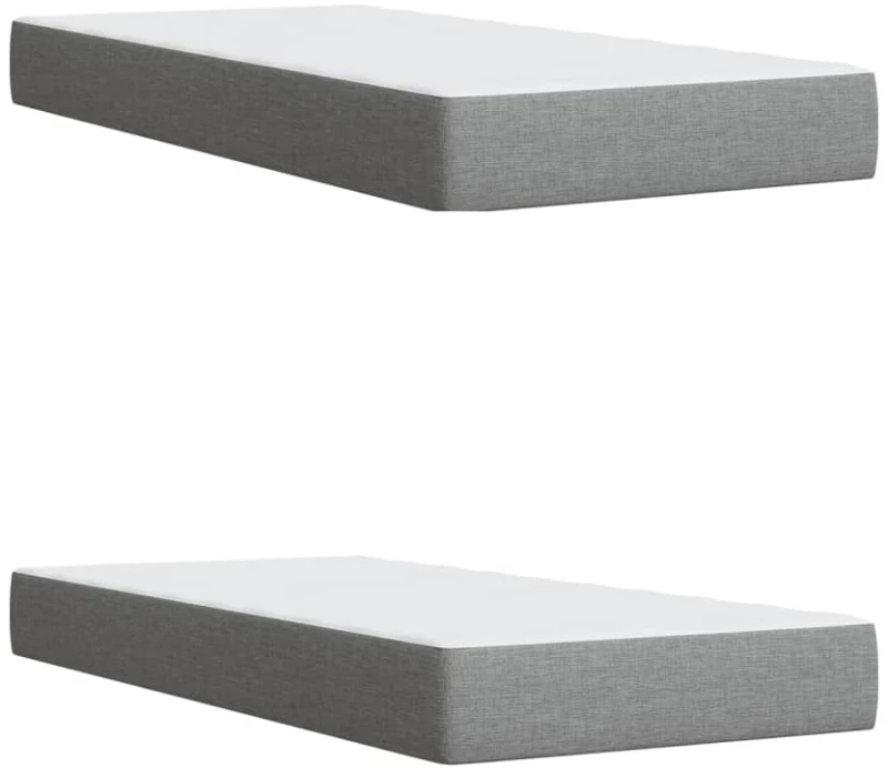 vidaXL Κρεβάτι Boxspring με Στρώμα Ανοιχτό Γκρι 200x200 εκ. Υφασμάτινο