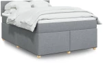 vidaXL Κρεβάτι Boxspring με Στρώμα Ανοιχτό Γκρι 140x200 εκ. Υφασμάτινο