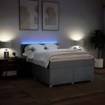 vidaXL Κρεβάτι Boxspring με Στρώμα Ανοιχτό Γκρι 140x200 εκ. Υφασμάτινο