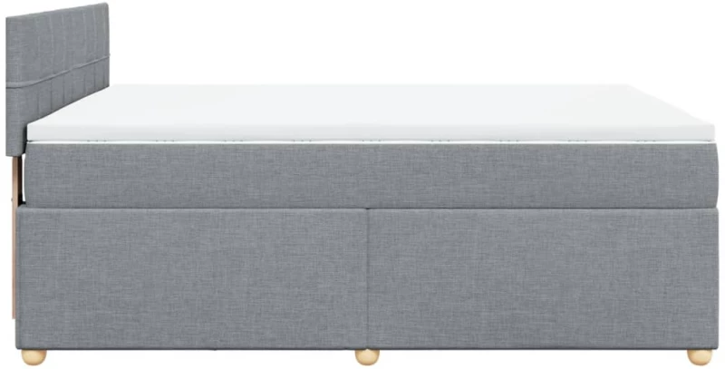 vidaXL Κρεβάτι Boxspring με Στρώμα Ανοιχτό Γκρι 140x200 εκ. Υφασμάτινο