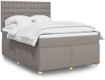 vidaXL Κρεβάτι Boxspring με Στρώμα Taupe 160x200 εκ. Υφασμάτινο