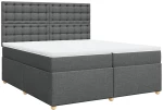 vidaXL Κρεβάτι Boxspring με Στρώμα Σκούρο Γκρι 200x200 εκ. Υφασμάτινο