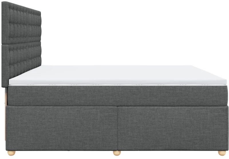 vidaXL Κρεβάτι Boxspring με Στρώμα Σκούρο Γκρι 200x200 εκ. Υφασμάτινο