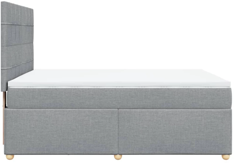 vidaXL Κρεβάτι Boxspring με Στρώμα Ανοιχτό Γκρι 140x190 εκ. Υφασμάτινο