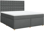 vidaXL Κρεβάτι Boxspring με Στρώμα Σκούρο Γκρι 180x200 εκ Υφασμάτιν