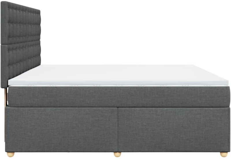 vidaXL Κρεβάτι Boxspring με Στρώμα Σκούρο Γκρι 180x200 εκ Υφασμάτιν