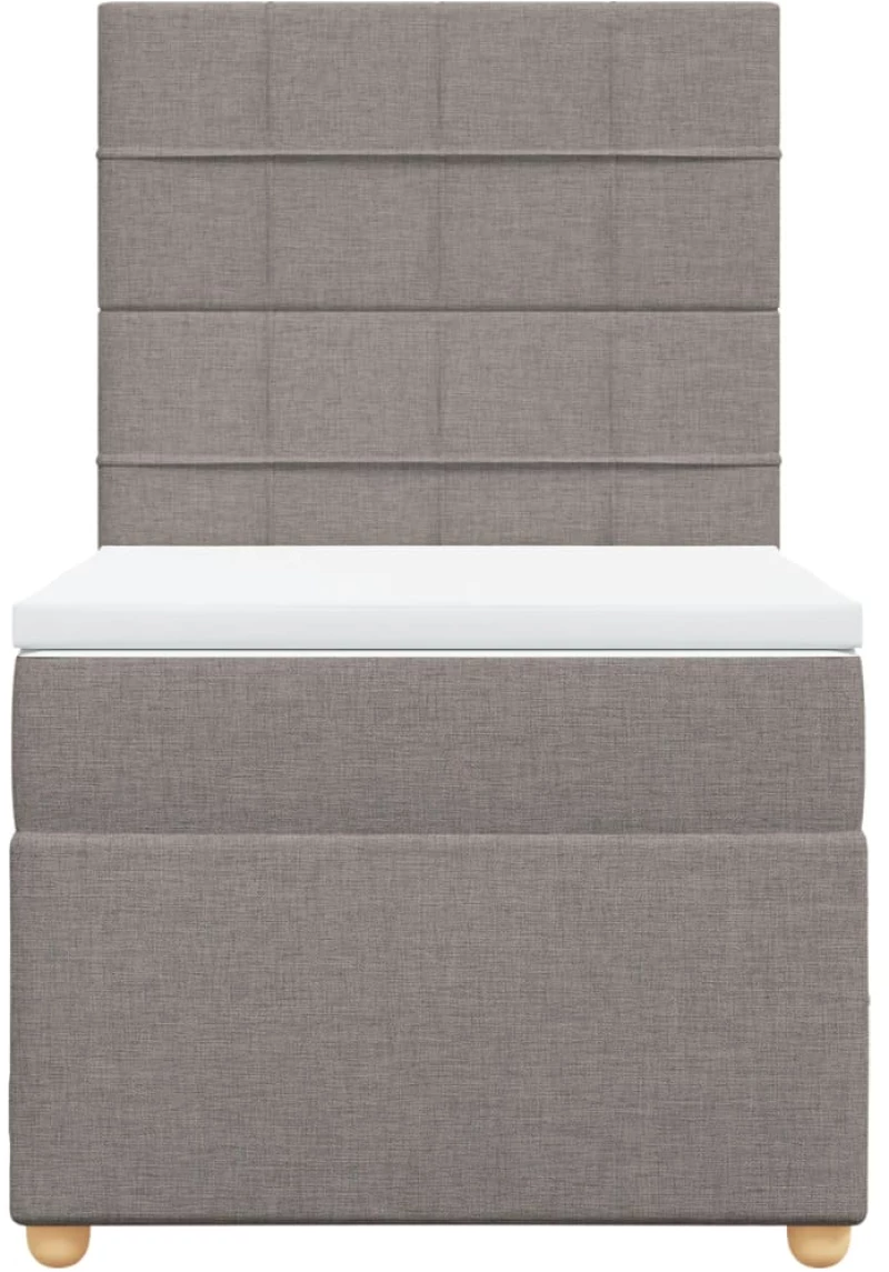 vidaXL Κρεβάτι Boxspring με Στρώμα Taupe 90x200 εκ. Υφασμάτινο