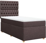 vidaXL Κρεβάτι Boxspring με Στρώμα Σκούρο Καφέ 90x200 εκ. Υφασμάτινο