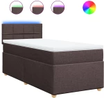vidaXL Κρεβάτι Boxspring με Στρώμα Σκούρο Καφέ 90x200 εκ. Υφασμάτινο