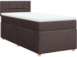 vidaXL Κρεβάτι Boxspring με Στρώμα Σκούρο Καφέ 90x200 εκ. Υφασμάτινο