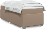 vidaXL Κρεβάτι Boxspring με Στρώμα Καπουτσίνο 90x200εκ.από Συνθ. Δέρμα