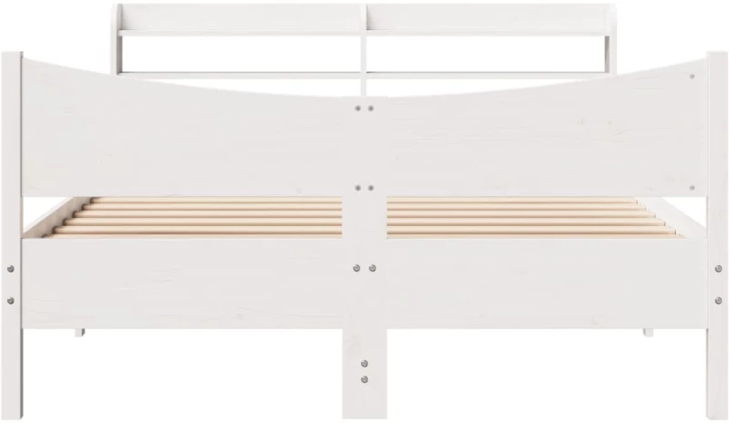 vidaXL Πλαίσιο Κρεβατιού Κεφαλάρι Λευκό 150x200εκ Μασίφ Πεύκο