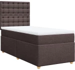 vidaXL Κρεβάτι Boxspring με Στρώμα Σκούρο Καφέ 90x200 εκ. Υφασμάτινο