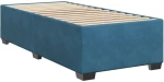 vidaXL Κρεβάτι Boxspring με Στρώμα Σκούρο Μπλε 90x200 εκ. Βελούδινο