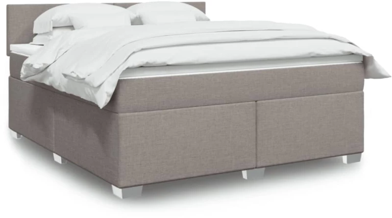 vidaXL Κρεβάτι Boxspring με Στρώμα Taupe 180x200 εκ. Υφασμάτινο