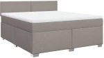 vidaXL Κρεβάτι Boxspring με Στρώμα Taupe 180x200 εκ. Υφασμάτινο