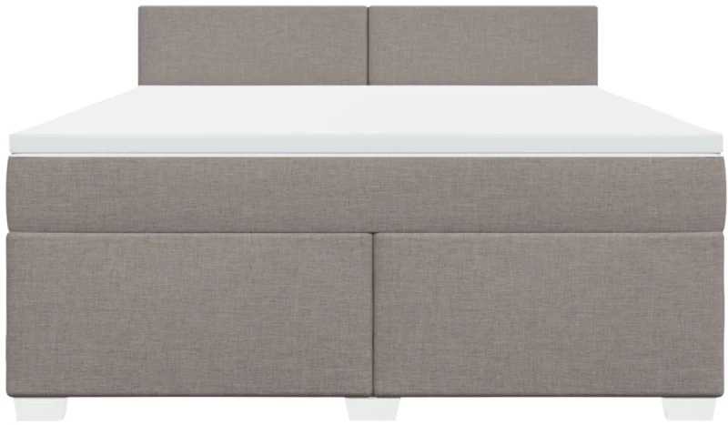 vidaXL Κρεβάτι Boxspring με Στρώμα Taupe 180x200 εκ. Υφασμάτινο