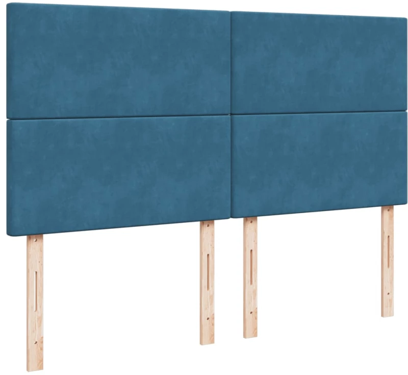 vidaXL Κρεβάτι Boxspring με Στρώμα Σκούρο Μπλε 180x200 εκ. Βελούδινο