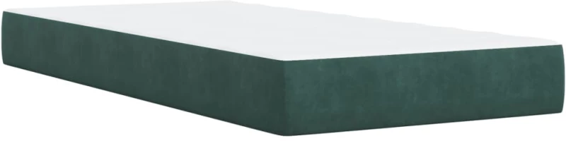 vidaXL Κρεβάτι Boxspring με Στρώμα Σκούρο Πράσινο 90x190 εκ. Βελούδινο