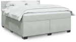 vidaXL Κρεβάτι Boxspring με Στρώμα Ανοιχτό Γκρι 180x200 εκ. Βελούδινο
